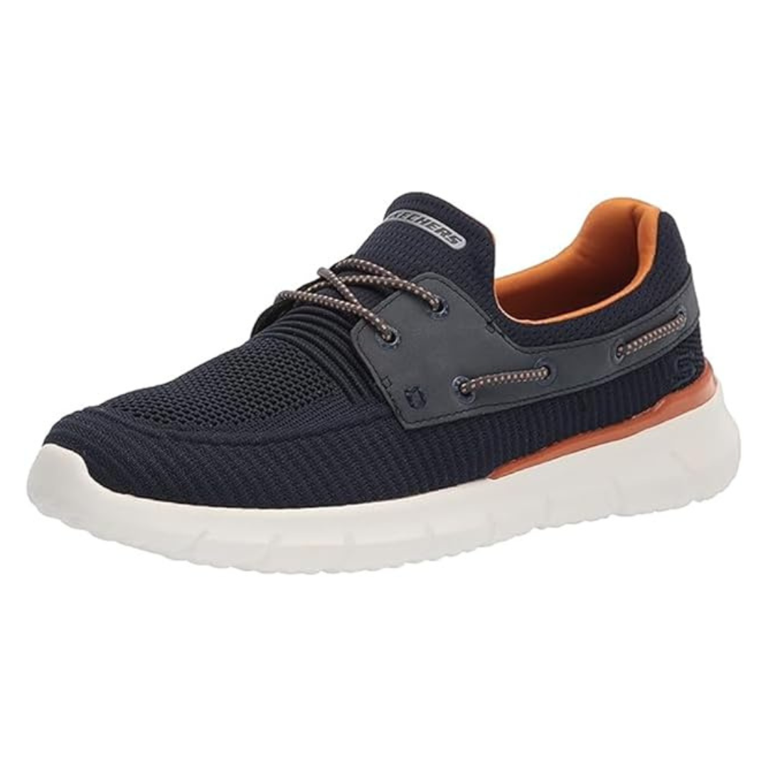 Skechers Men's Del Retto-Clean Knitted Bungee Slip On Shoes