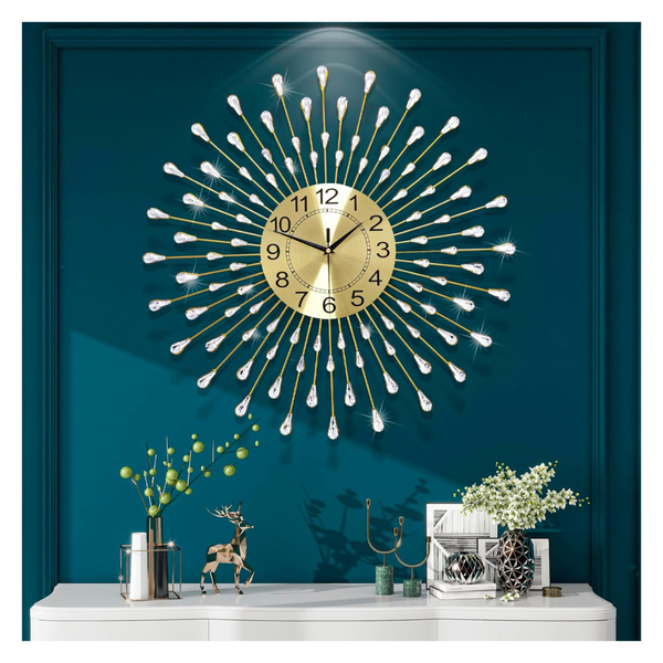 Fleble Battery Operated 24" Silent Non-Ticking Large Wall Clock