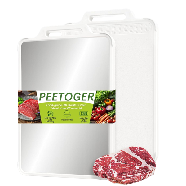2-In-1 Stainless Steel Double Sided Cutting Boards