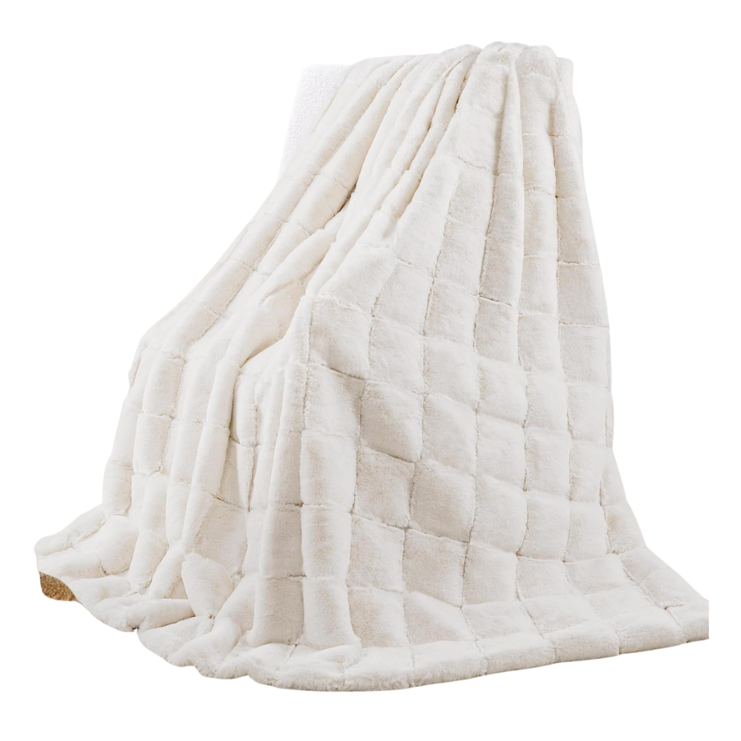 Soft Faux Fur 1000GSM Ultra Thick Throw Blanket