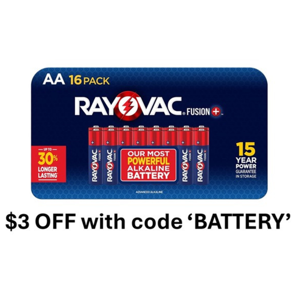 16-Pack Rayovac Fusion Double A Alkaline Batteries