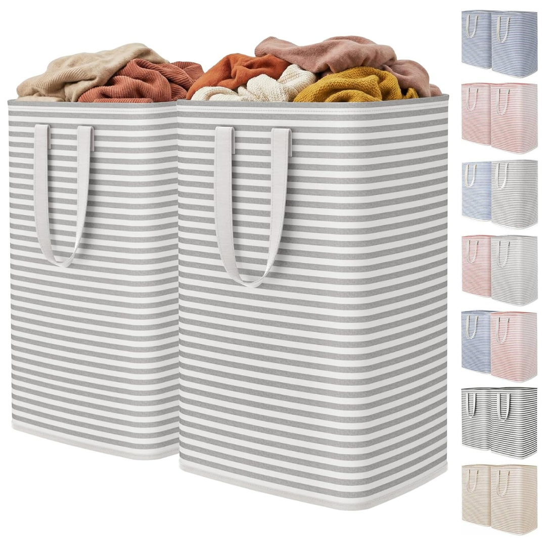 2-Pack 80L Lifewit Collapsible Laundry Hamper Baskets w/ Handles