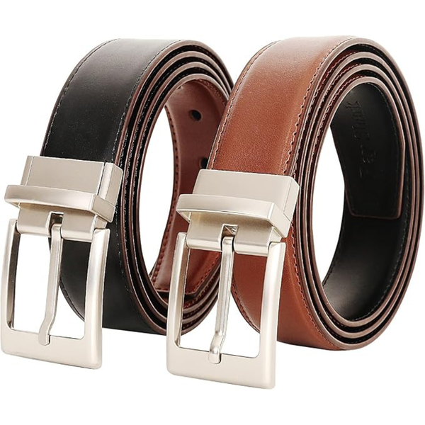 Ray Shark Men's 1.25" Cut 2 Styles in 1 Reversible Belt