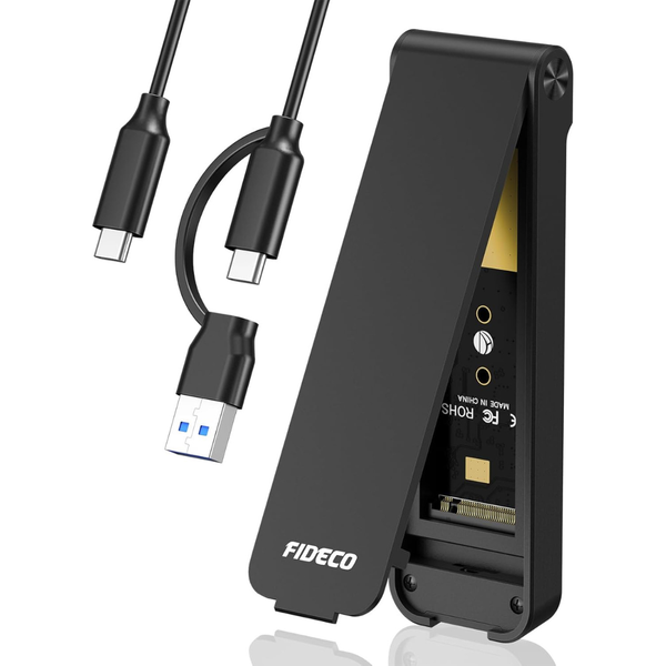 Fideco M.2 NVMe SSD Enclosure (M & M+B Key, 2230/2242/2260/2280, USB 3.2 Gen 2)