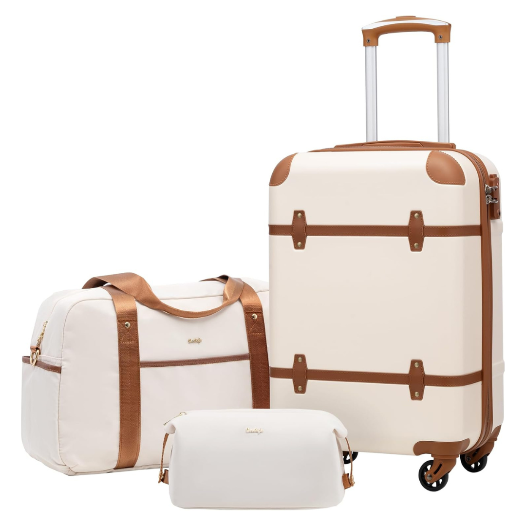 3-Piece Coolife PC Hardside TSA Lock Luggage Set (20", 24" & 28")