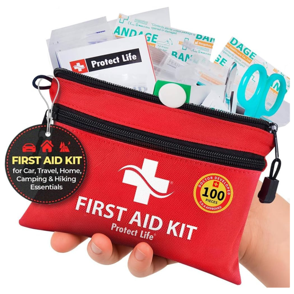 100-Piece Protect Life First Aid Travel/Survival Medical Kit