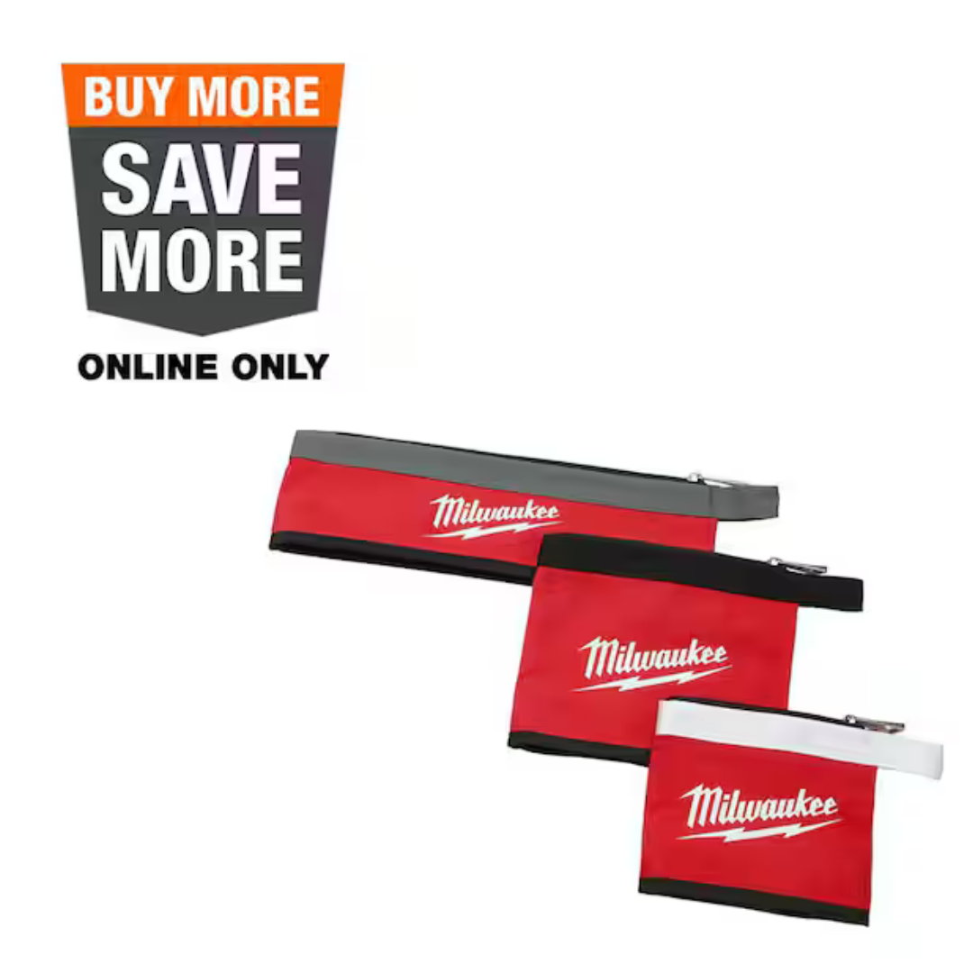 3-Pack Milwaukee 14", 8" & 6" Multi-Size Zipper Tool Bags