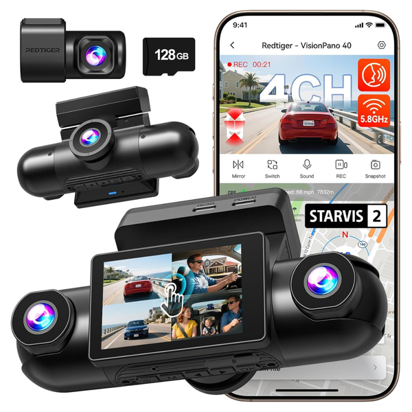Redtiger 4 Channel 360º View Dash Cam