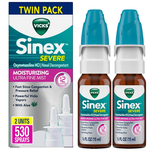 2-Pack 15mL Vicks Sinex Severe Moisturizing Decongestant Spray