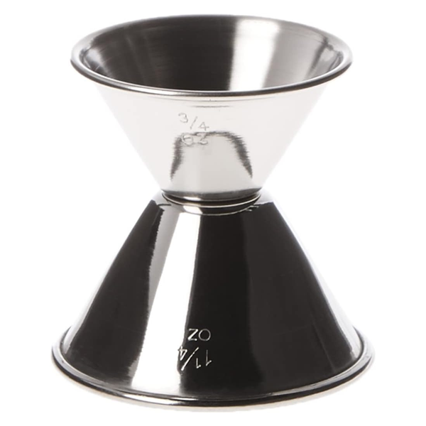 Winco Stainless Steel 3/4 oz & 1-1/4 oz Cocktail Jiggers