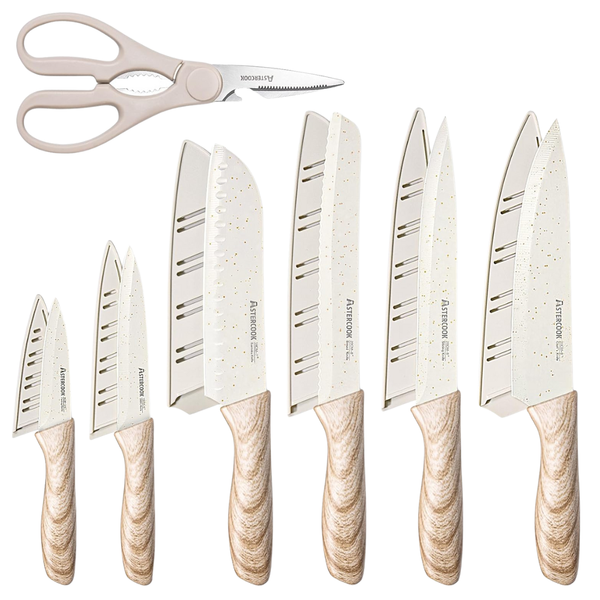13-Piece Astercook Stainless Steel Chef Knife Sets With Ceramic Coating