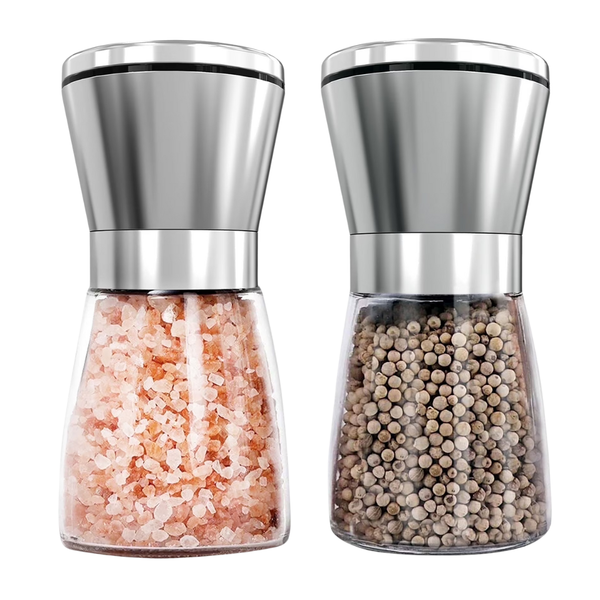Kusmil Premium Stainless Steel Sea Salt And Black Peppercorn Mill Set
