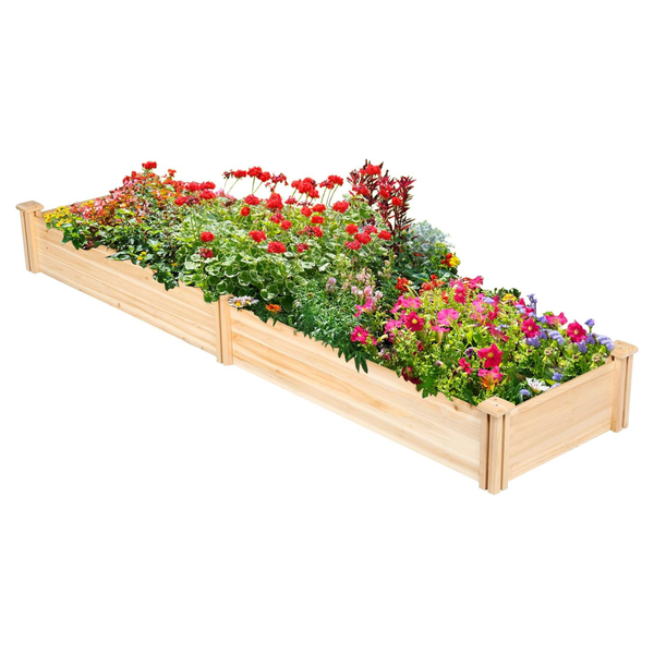 Yaheetech 8FT x 2FT Wooden Horticulture Raised Garden Bed