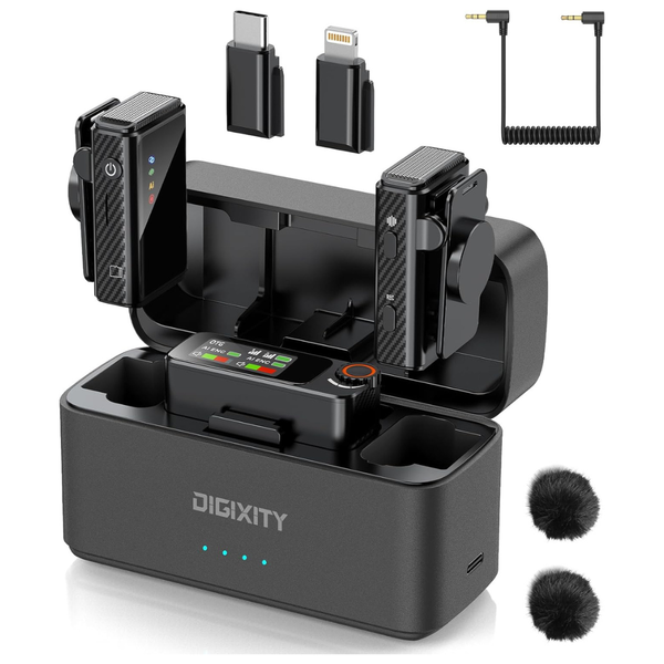 AI Noise-Canceling Wireless Lavalier Microphone With Case