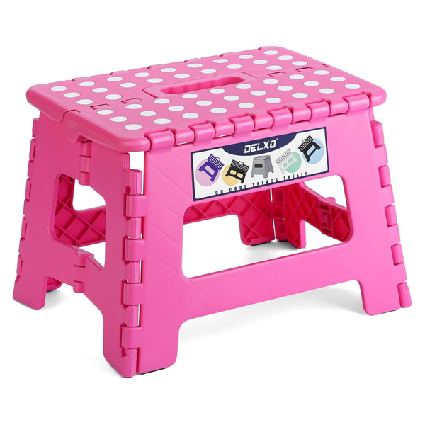 Folding 9" Non Slip Step Stool With Handle (3 Colors)