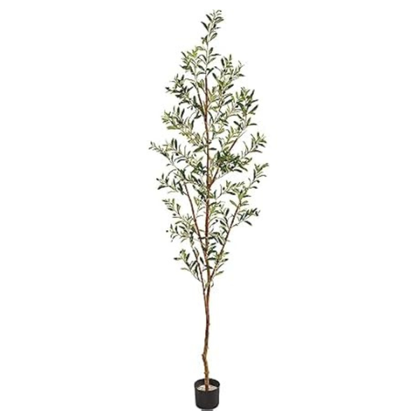 Nearly Natural 82 Inch Artificial Faux Greenery Olive Tree