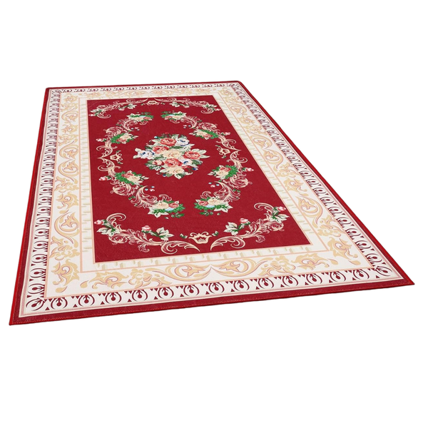 5ft Non Slip Low Pile Boho Washable Circle Rug