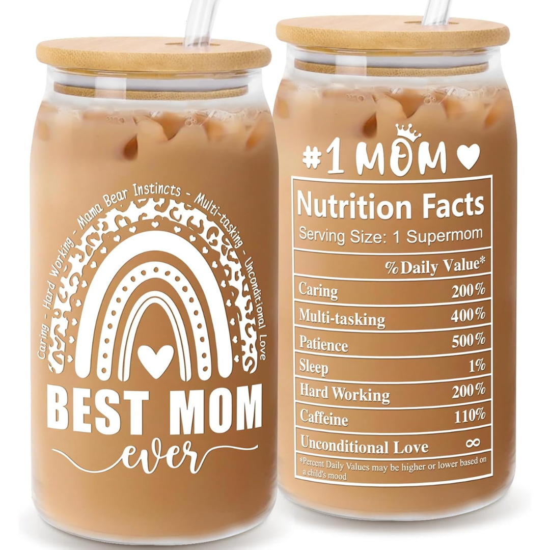 16-Oz Glass Leakproof Reusable Drinking Jar with Lids & Straws