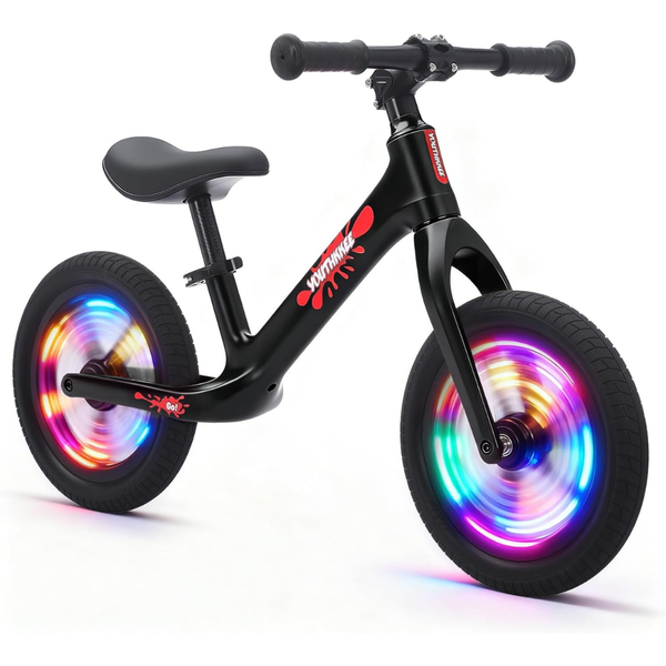 Youthkkee Colorful Lighting 12" No Pedal Toddler Balance Bike