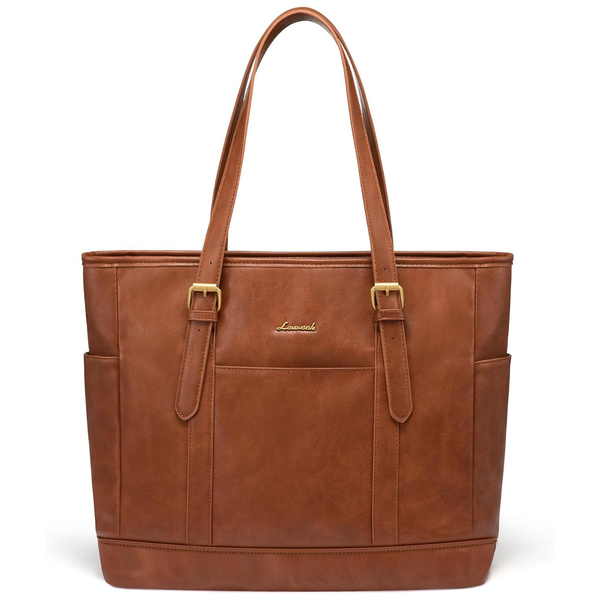 15.6" Women's Waterproof Vintage Leather Tote Bag
