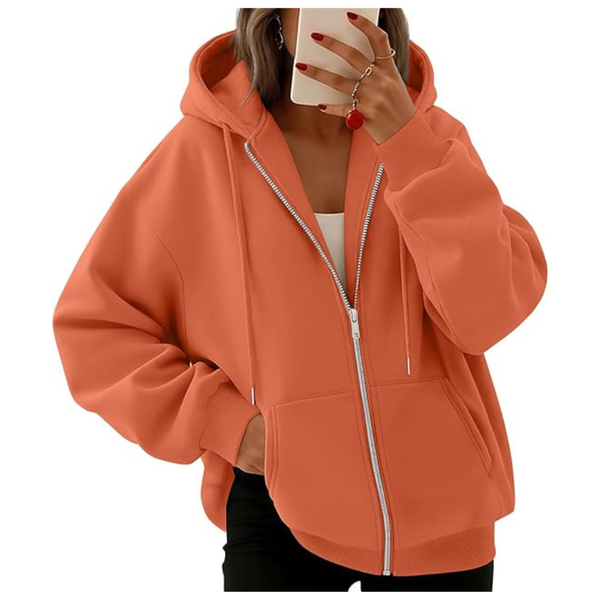 Trendy Queen Women's Zip Up Oversized Sweatshirts