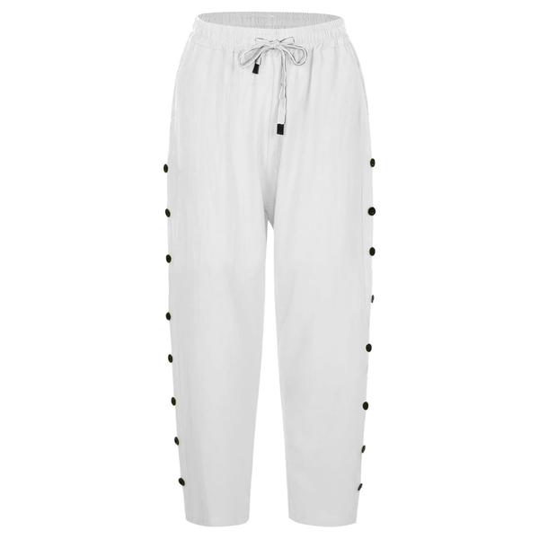 Women's Casual Linen Capri Pants With Pockets