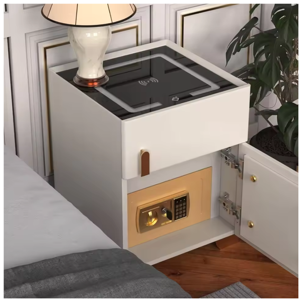 LED Smart Nightstand Table With Safe