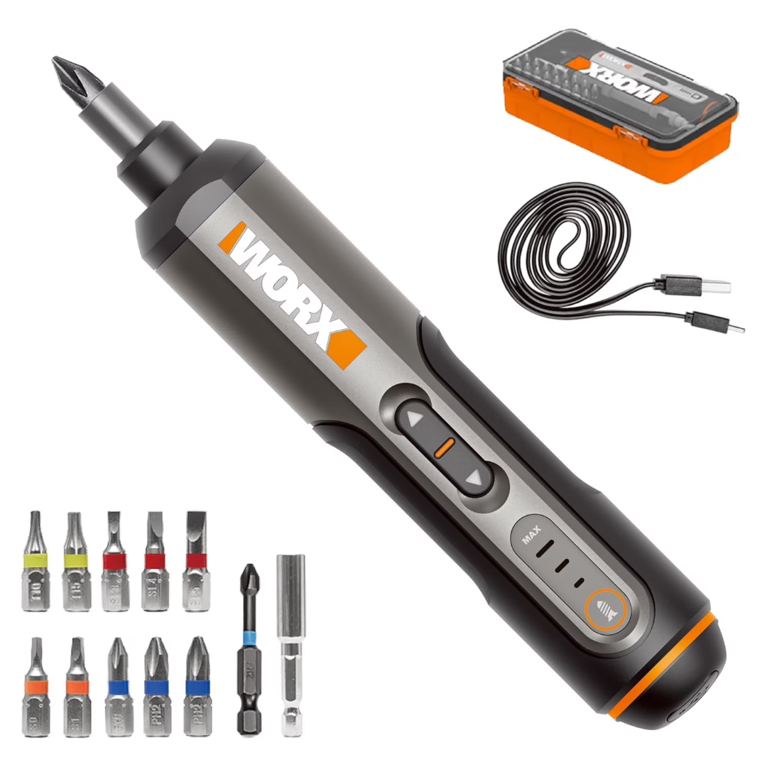Worx WX240L 4V 3-Speed 1/4" Cordless Electric Screwdriver W/ Storage Box