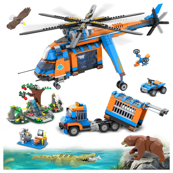 392-Piece City Jungle Adventurer Helicopter Building Set