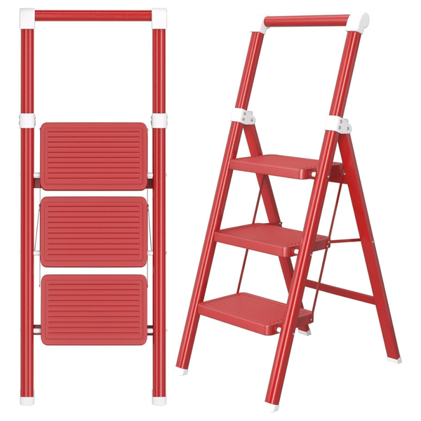 3 Step Ladder Foldable Stool with Wide Non-Slip Pedal