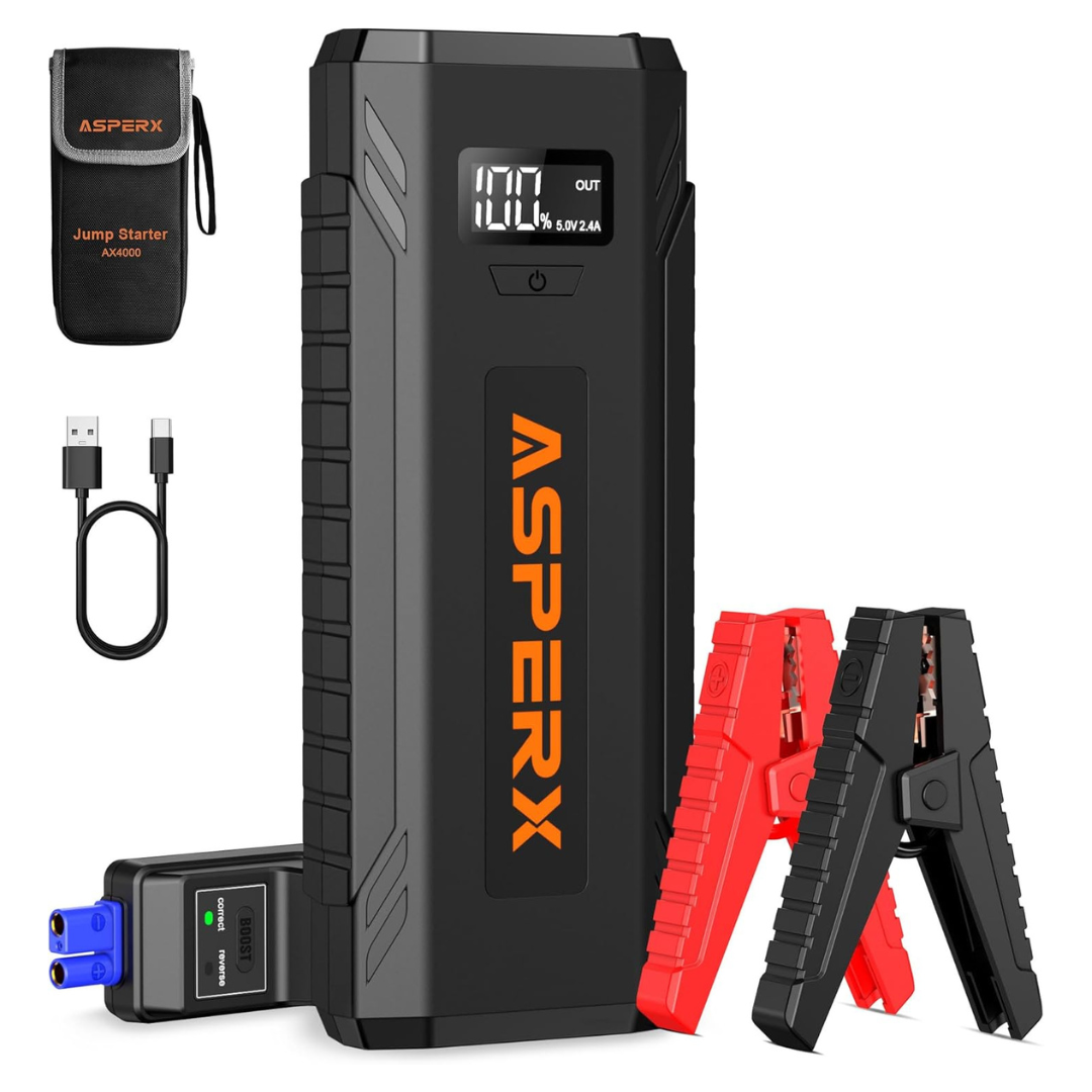 AsperX 4000A Portable Peak Car Jump Starter