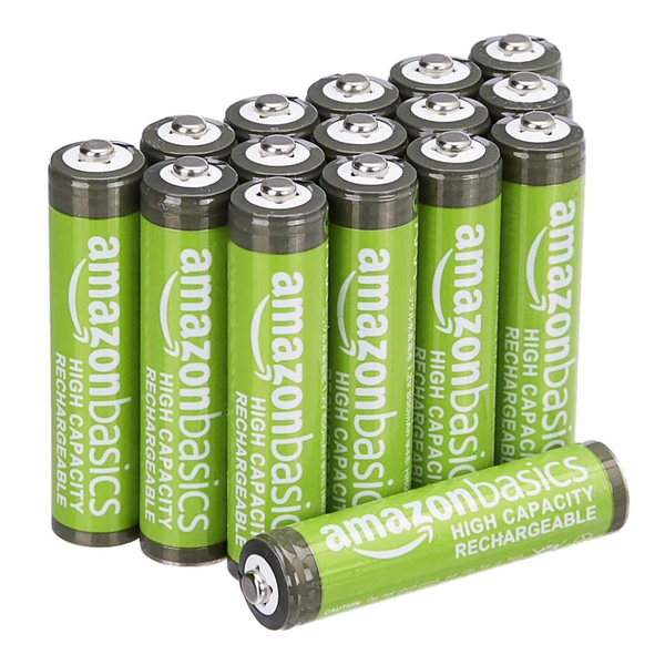 16-Pack Amazon Basics AAA NiMH 850mAh Rechargeable Batteries