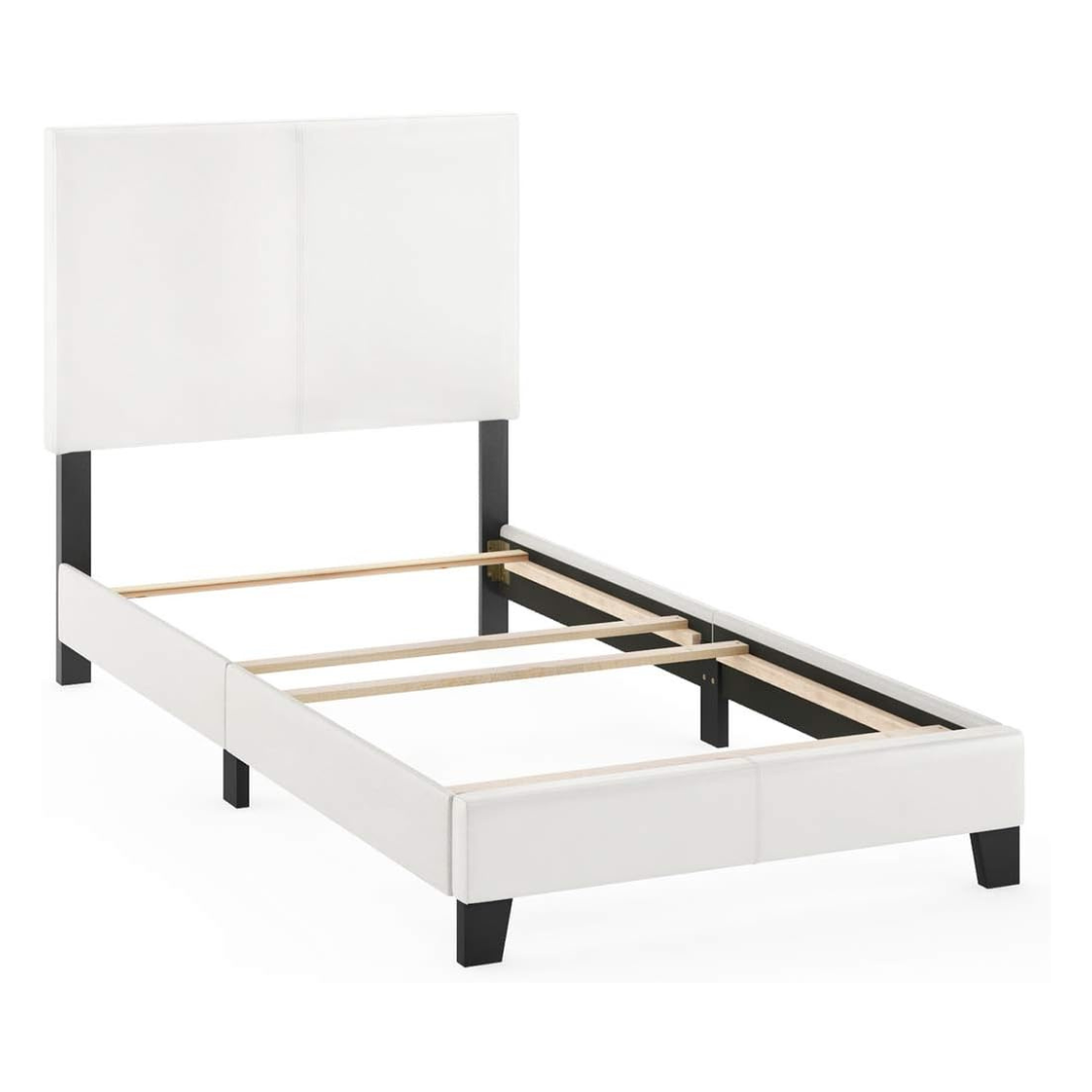 Furinno FB19821TWH Twin Pessac PU Leather Upholstered Platform