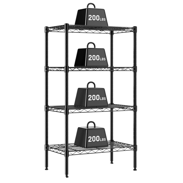 47" Dumos 4-Tier Adjustable Metal Wire Storage Shelves (Capacity: 800 LBS)