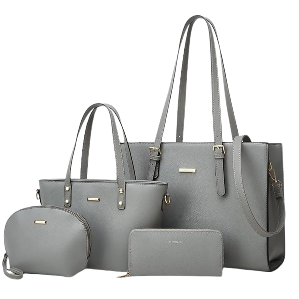 4-Piece Women's Fashion Synthetic Leather Handbags