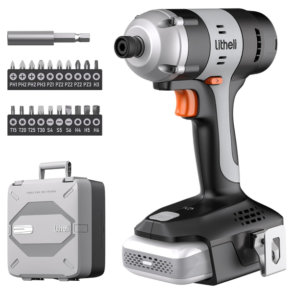 Litheli 20V Cordless Impact Driver Kit 1/4 Inch Hex With Battery