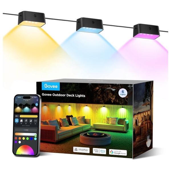 6-Pack Govee RGBIC Smart Outdoor Deck Lights (32.8ft)
