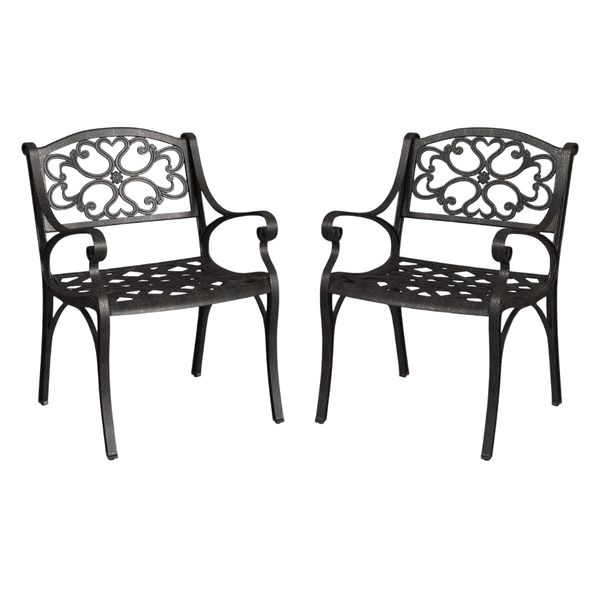 2-Pcs Homestyles Outdoor Cast Aluminum Chairs