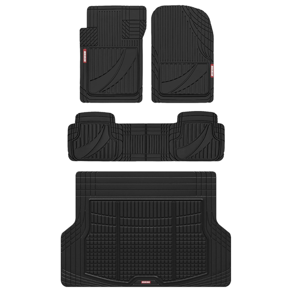 Motor Trend FlexTough Advanced Black Rubber Floor Mats
