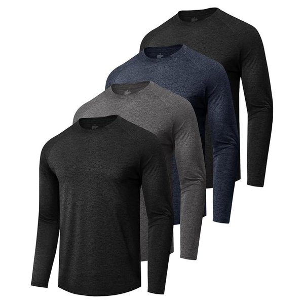 4-Pack Men's Quick Dry Moisture Wicking Shirts