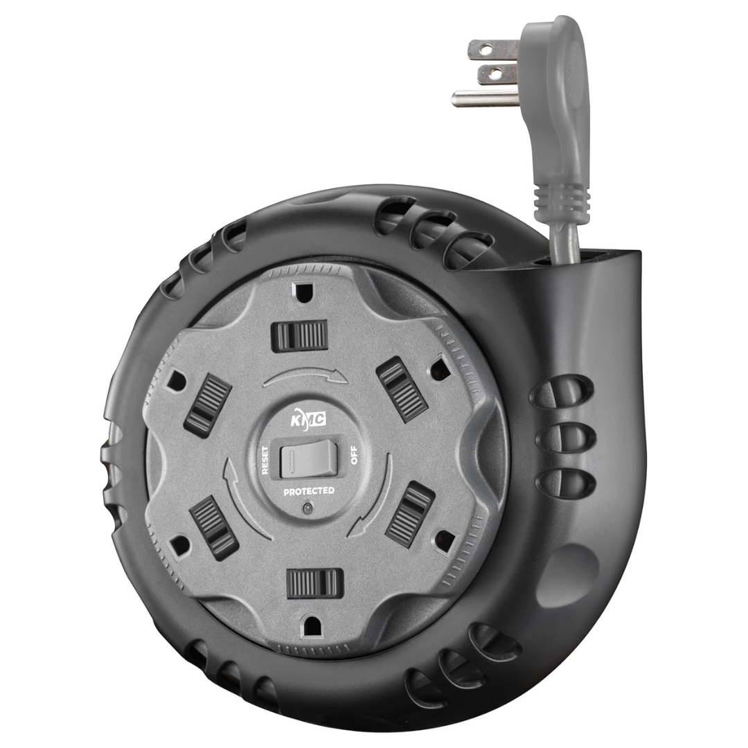 6-Outlet Twist Cord Reel Retractable Power Strip Surge Protector