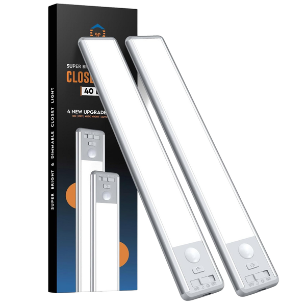 2-Pack 9.8" 40 LED Magnetic Motion Sensor Under Cabinet Lights