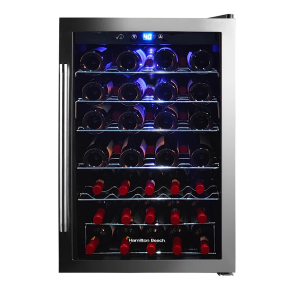 43-Bottle Wine Cooler Fridge Cellar With Curved Wire Shelves