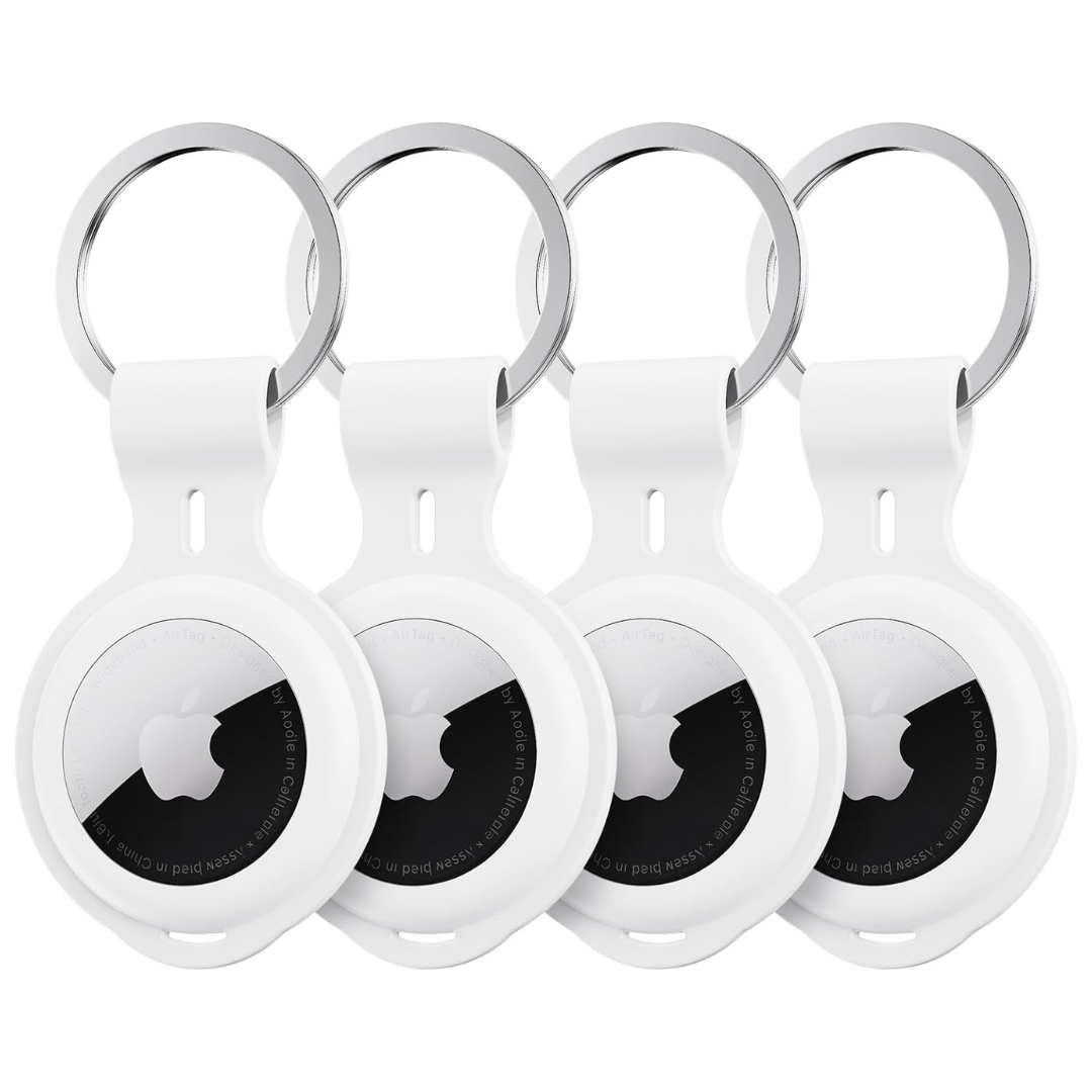 4 Pack Silicone Airtag Case Holder Keychain