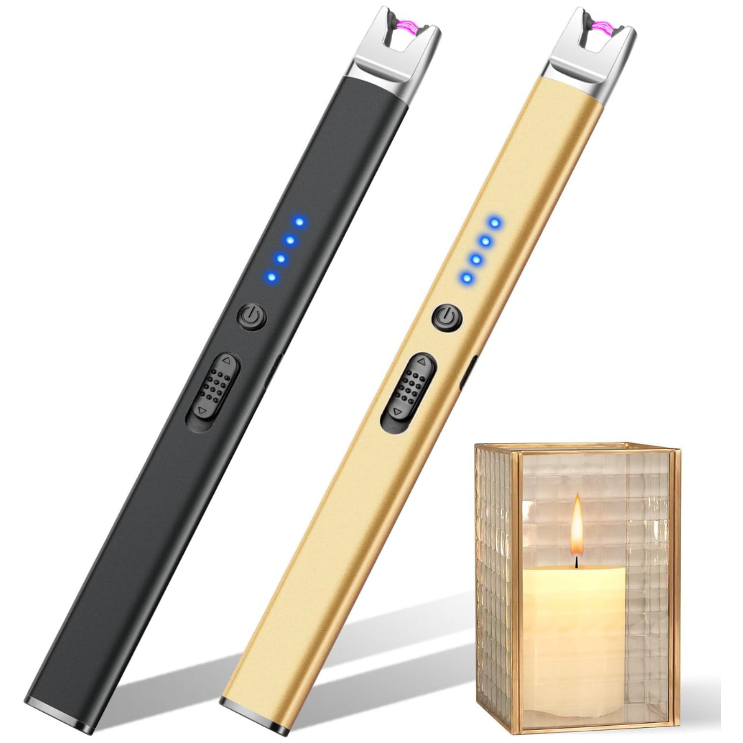 2-Pack USB Rechargeable Electric Plasma Arc Candle Lighters