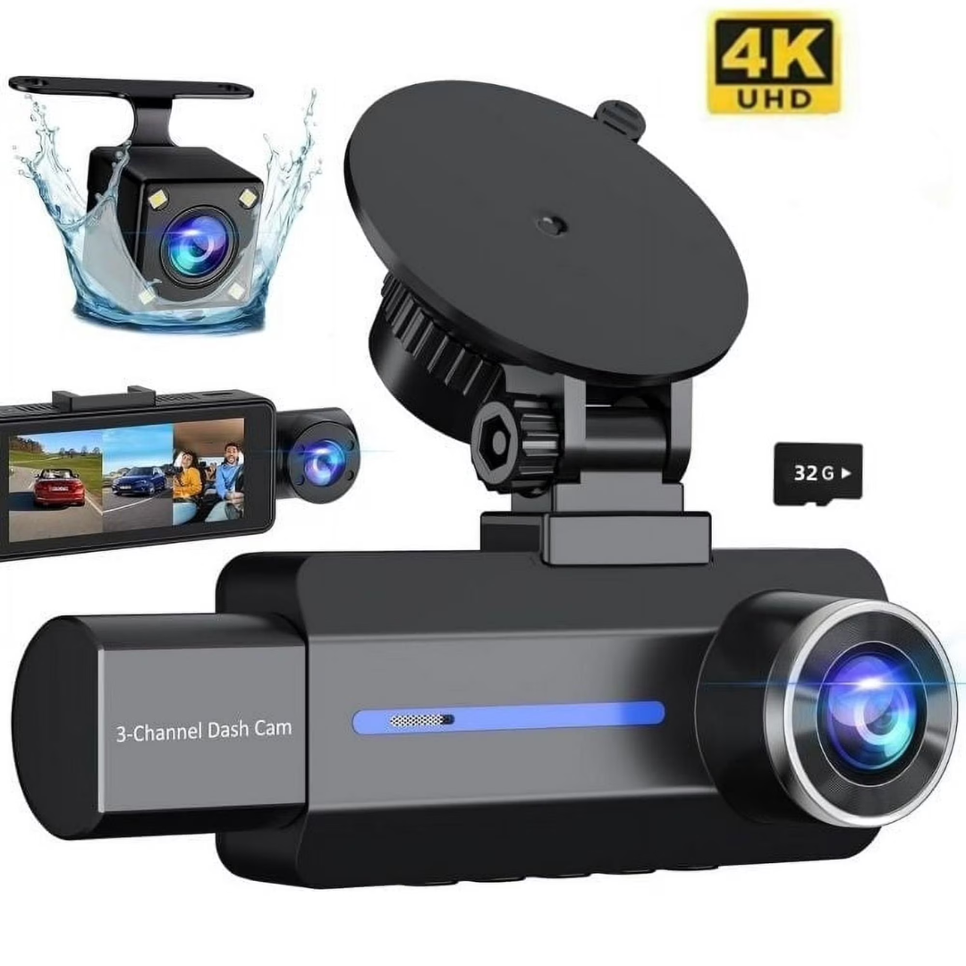 4K/2.5K+1440P 3 Channel Dash Cam