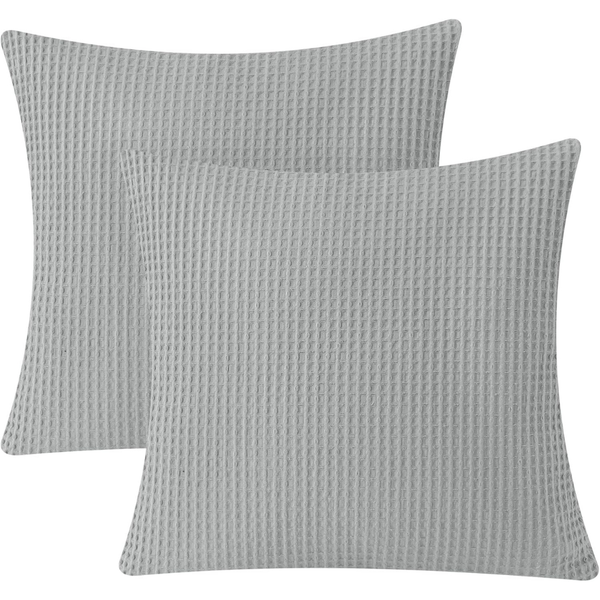 2-Pack 24" x 24" PHF 100% Cotton Waffle Weave Throw Pillow Cover