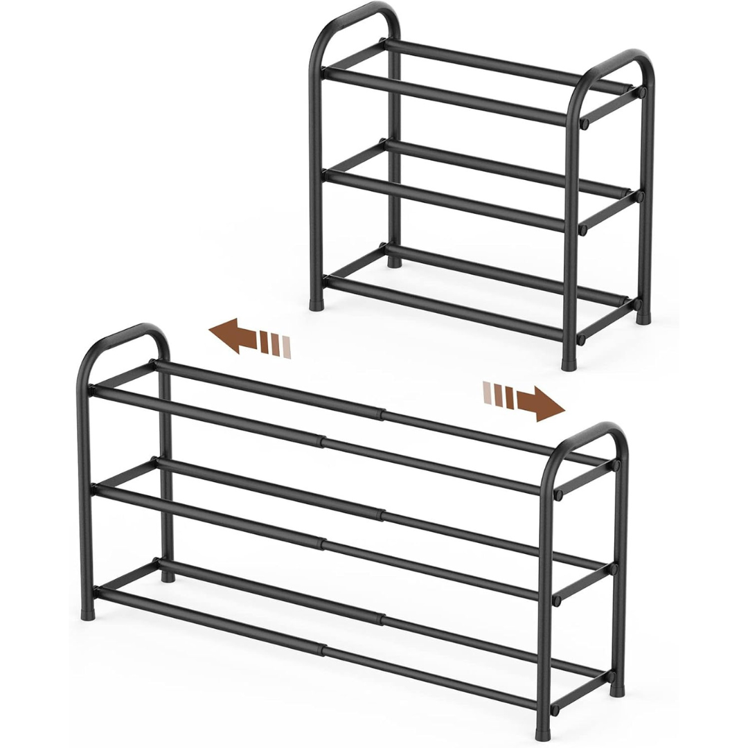 Gonfoam 3-Tier Heavy Duty Metal Expandable Shoe Rack