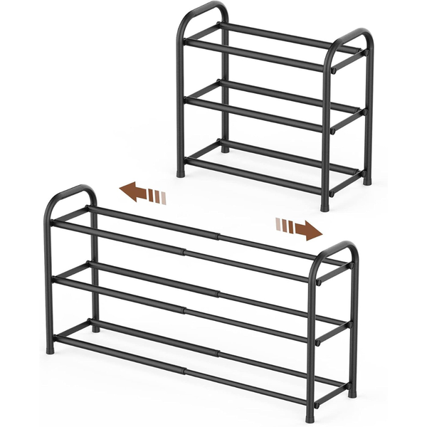 Gonfoam 3-Tier Heavy Duty Metal Expandable Shoe Rack