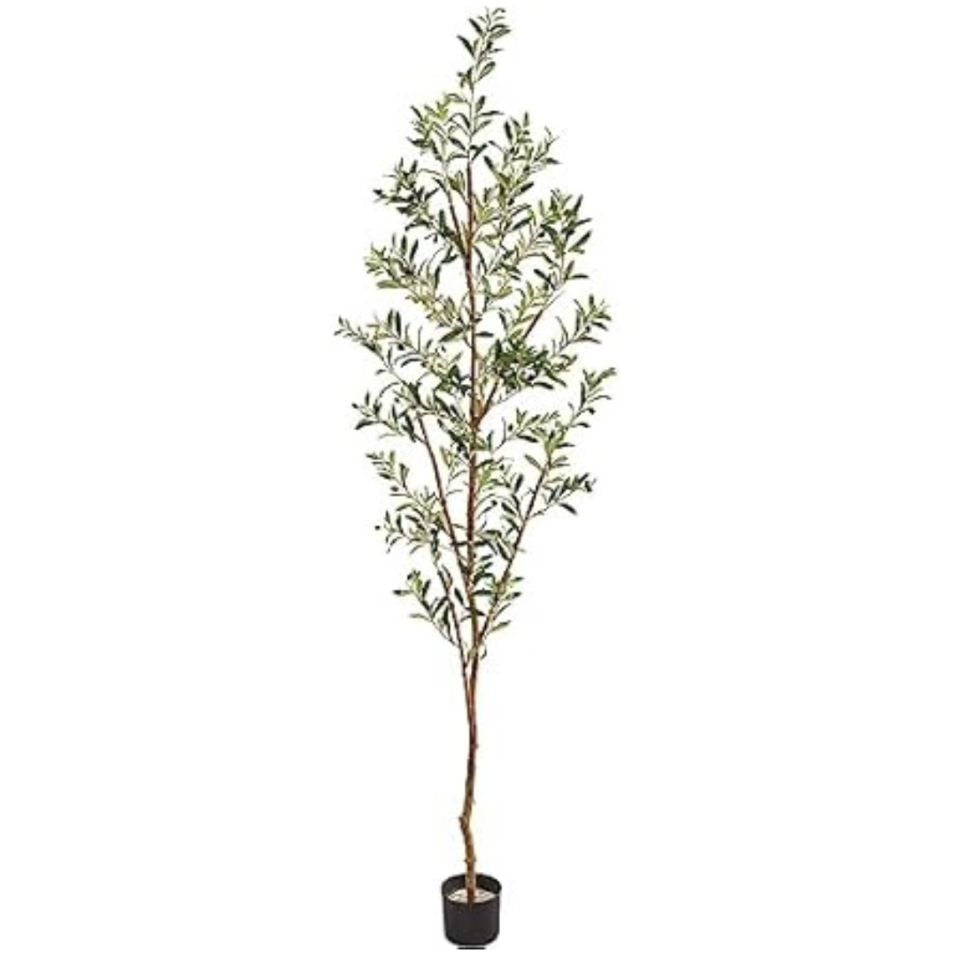 Nearly Natural 82" Faux Greenery Olive Tree